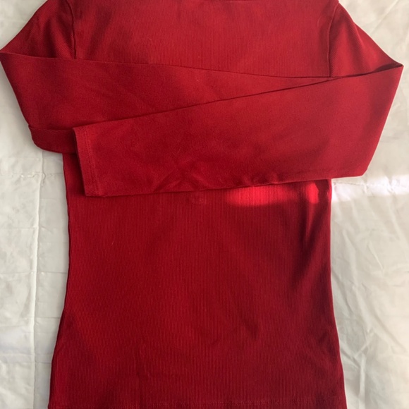 Guess Ribbed Henley V Neck Long Sleeve Top - S - Picture 3 of 4
